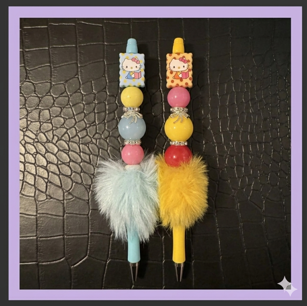Cute HK fuzzy pens
